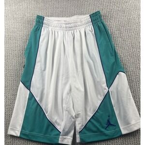 Nike Air Jordan Basketball Shorts Aero Fly Mania White Teal Jumpman Mens Medium